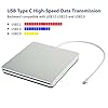 tengertang Portable USB‑C External CD/DVD Drive ‑ USB‑A Converter Included | Plug & Play for MacBook Pro/Air, Windows & Linux | CD/DVD Reader, Writer, Player & Burner