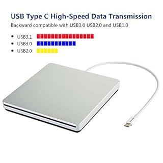 tengertang Portable USB‑C External CD/DVD Drive ‑ USB‑A Converter Included | Plug & Play for MacBook Pro/Air, Windows & Linux | CD/DVD Reader, Writer, Player & Burner