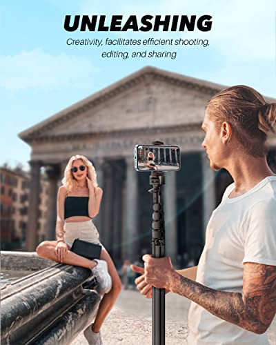 67" Tripod For Iphone, Pinerftr Selfie Stick Tripod With Remote, Extendable Lightweight Travel Cell Phone Tripod, Tripod Stand Compatible With Camera Iphone Android Phone #TOP3