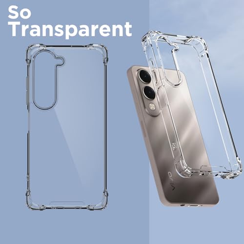 Image of Pikkme Back Cover for iQoo Z10 lite 5G / Vivo T4 lite 5G / Y19 5G / Y19e / Y04 4G / Y29s 5G PC + TPU Clear Transparent Raised Edges Shockproof Protective Phone Bumper Case(Transparent)