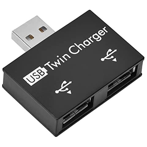 USB Hub Splitter, USB 2.0 Hub, Dual USB Charger Splitter Adapter Converter, Power Adapter Kit, for PC, Flash Drive, Mobile HDD and Disk Cover