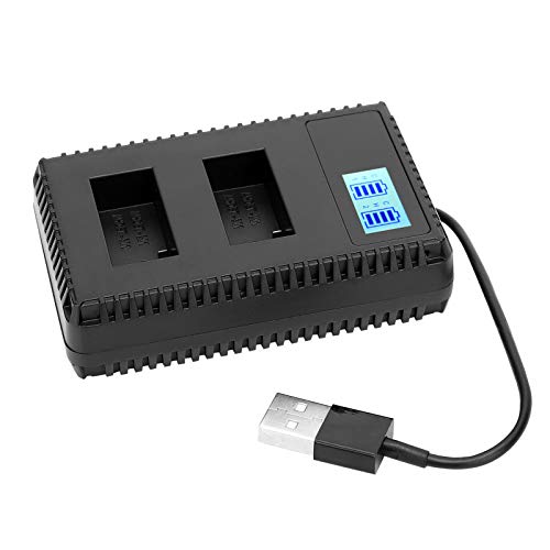 Carregador de Bateria para Câmera Portátil Com Display LCD para Câmera USB AHDBT‑301