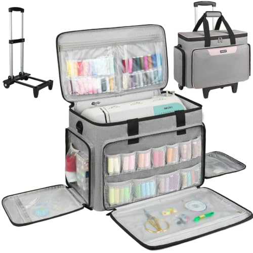 LEFOR·Z Rolling Sewing Machine Case with Wheels,Sewing Machi...