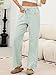 ANRABESS Womens Striped Gingham Pants 2026 Pajama Drawstring Wide Leg Lounge Plaid Pants Cute Casual Trousers with Pockets Green White Stripe Large