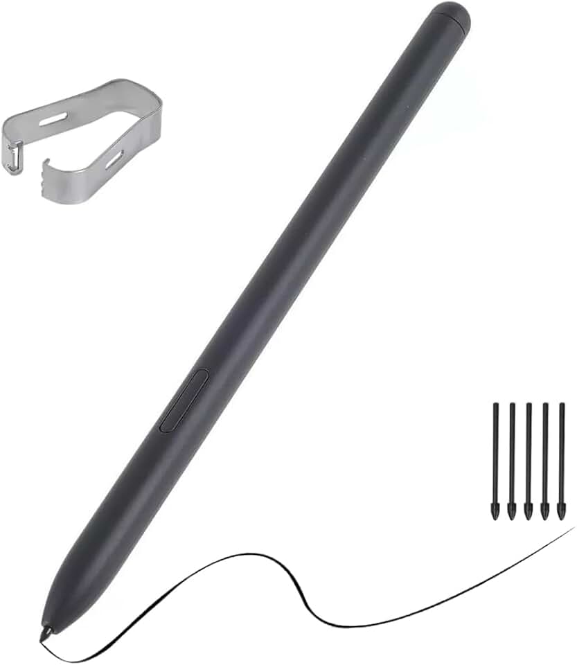 Caneta Touch S-Pen Para Galaxy Tab S7 FE (SM-T730 SM-T735) C/Sensor Pressão + Pontas - Preta