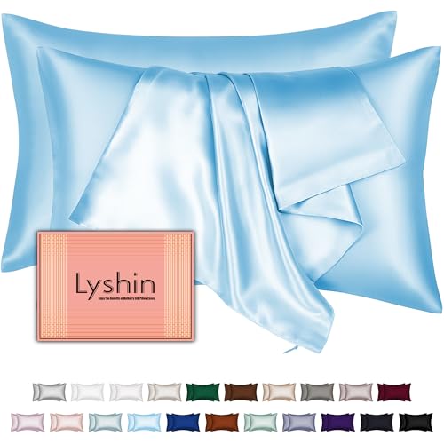 Mulberry Silk Pillow Cases 2 Pack King Size 20x36 Inches with Hidden Zipper, Ultra Smooth and Soft Breathable Cooling Silk Satin Pillowcase Set of 2, Better for Hair and Skin, Gifts for Women Men