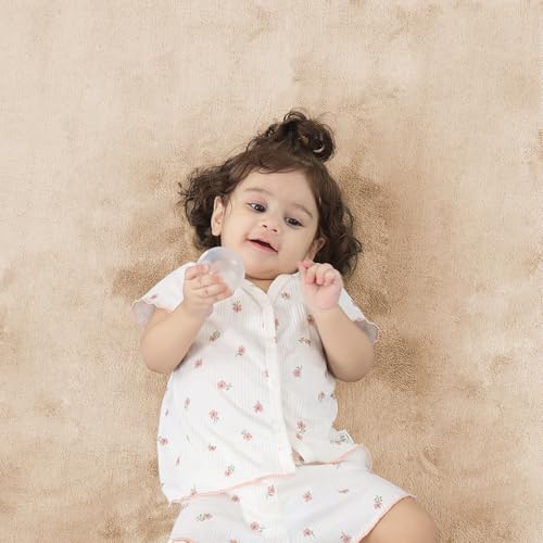 Image of 1.3 inch Thick Baby Play Mat for Floor, 79x79 Foam Play Mats, Beige | Memory Mat for Baby to Play on Floor Waterproof Easy Care with Non-Slip Tummy Time Play Mat for Nursery Playroom Classroom