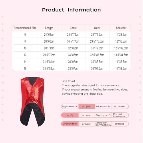 Kids Boys Sequin Sleeveless Waistcoat V Neck Vest Tailcoat Hip Hop Jazz Dance Performance Tops Tuxedo Jacket4