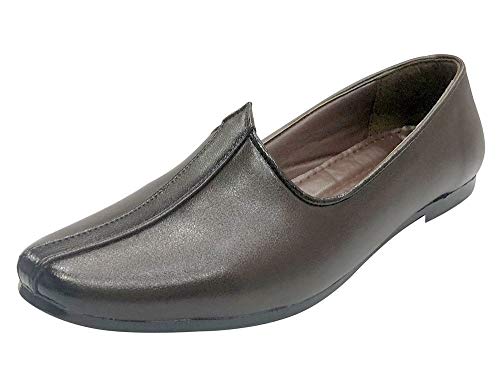 Step n Style Jalsa Shoes,Mens Shoes,Punjabi mojaris,peshawari Shoes,Khussa Traditional Indian Footwear Ethnic Authentic Footwear,Wedding Slip ons,Slippers,Loafers Brown