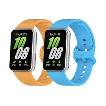 Pacote com 2 pulseiras de relógio Galaxy Fit 3, pulseira de substituição de silicone respirável de liberação rápida, acessórios para smartwatch Samsung Galaxy Fit 3 SM-R390