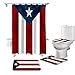 A strisce stella a cinque punte foglia di palma Puerto Rico tenda della doccia tende del bagno cuscino del sedile del water vasca da bagno decorazione tappeto set
