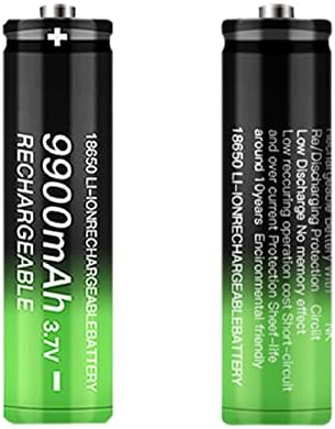 DQGG Genuine of Button top 3.7v Rechargeable Batteries 9900mah for Headlights, flashlights, doorbells, Solar Lights, Garden Lights, etc. NOT AA,AAA.Size:18mmX65mm (2pcs)