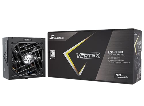 Seasonic Vertex PX-750 | 750W | 80+ Platinum | ATX 3.0 & PCIe 5.0 Ready | Full-Modular | ATX Form Factor | Low Noise | Premium Japanese Capacitor | Nvidia RTX 30/40 Super & AMD GPU Compatible