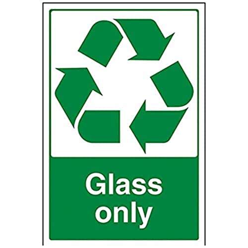 V Safety Glass Only Recycling Sign - 200mm x 300mm - Self Adhesive Vinyl