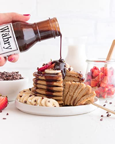 Image of Wabry Organic Chocolate Hazelnut Syrup - 15.5oz (439g), Natural Chocolate Syrup for Pancakes and Waffles, Drinks and Ice cream, Vegan Mocha Syrup for Coffee, Non-GMO & Dye-Free - BPA Free Bottle