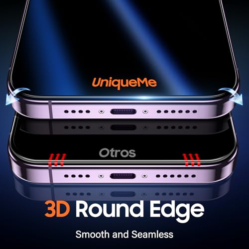 Image of UniqueMe 2 Pack for iPhone 14 Pro Max Privacy Screen Protector - 6.7 inch[Bubble-Free] [Military Grade Shatterproof & 9H+ Hardness] Privacy Screen 14 Pro Max Tempered Glass Full Coverage,Easy to install