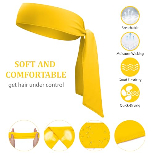 Image of ONUPGO 18Pcs Head Ties for Men Women, Adjustable Headbands Sports Sweatband Ninja Ties Head Band, Sweat Wicking Workout Headband for Sports, Running, Tennis, Yoga, Soccer, Karate