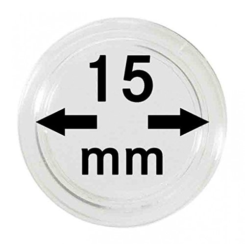 Capsules Monnaies 15 mm LINDNER en lot de 100 pour stopper l'oxydation des pièces