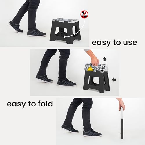 VIGAR - Compact Folding Stool, Rococco on Top, 32 cm High