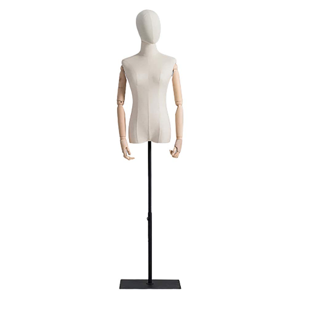 DFEDHF Model Props Female Half-Body Human Platform Korean Version of The Leading Clothing Store Window Display Stand Tall Model Shelf - Solid Wood Arm