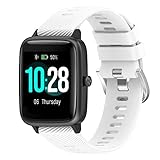 FTRONGRT 19mm Bracelet pour montre Haylou Solar LS01, Silicone Bracelet, Sangle de Remplacement pour Haylou Solar LS01.Blanc FTRONGRT 19mm Bracelet pour montre Haylou Solar LS01, Silicone Bracelet, Sangle de Remplacement pour Haylou Solar LS01.Blanc