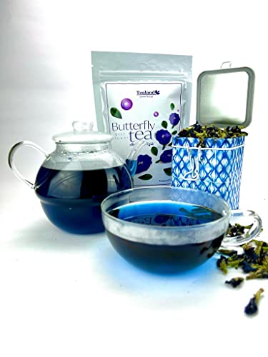 Tealand Blue Tea (Butterfly Pea Flower) – Natural Herbal Blue Flower Tea | Color Changing, Caffeine Free, Antioxidant | 40 g