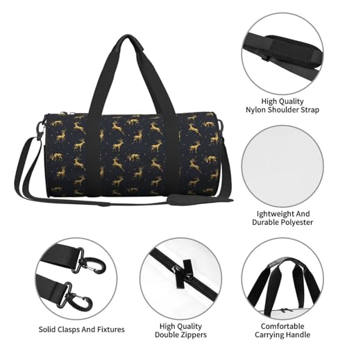 Travel Duffle Bag, Christmas Deers Sports Gym Bag for Women Men, Carry On Bag Weekender Overnight Duffel Bag, Personal Item Travel Bag4