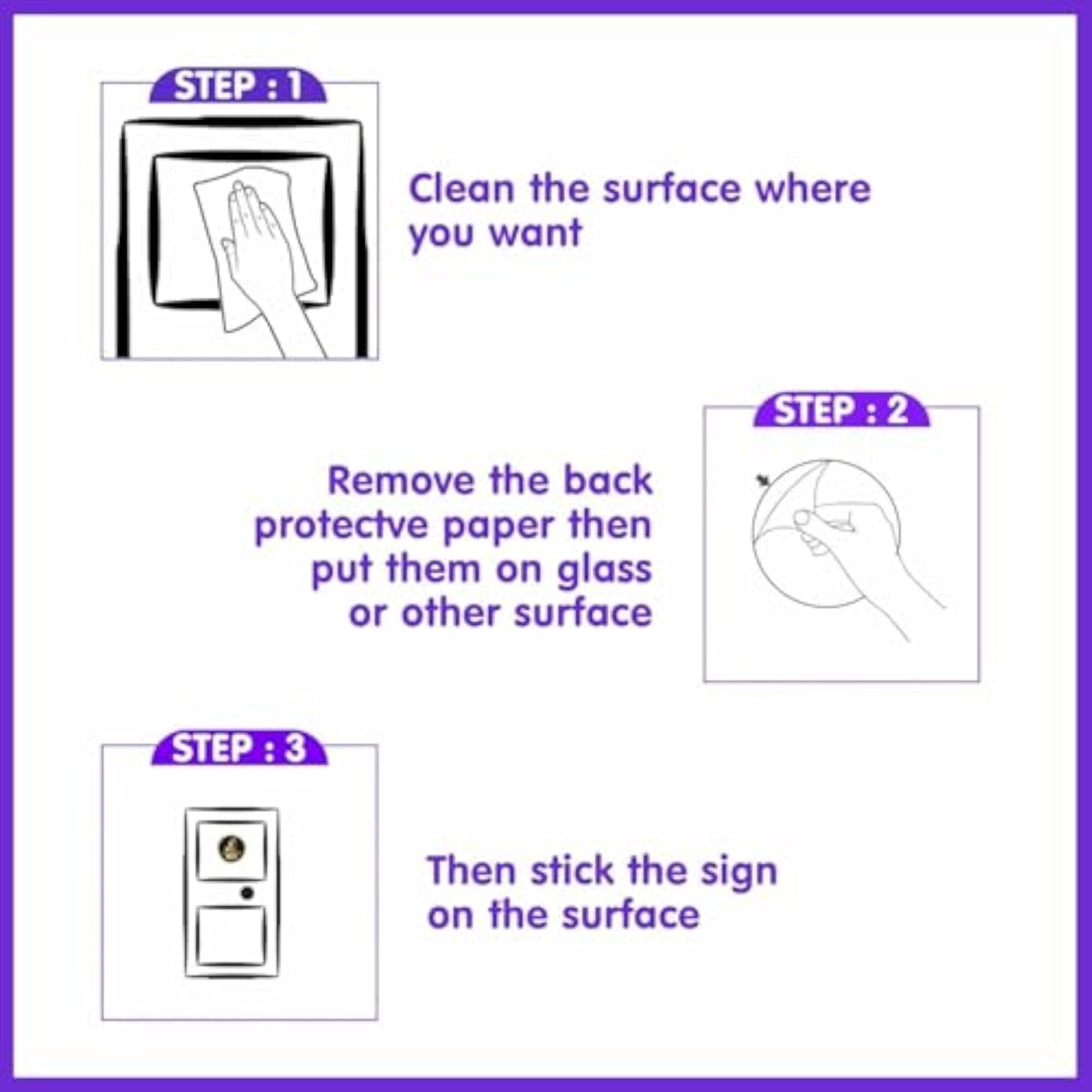 Push Pull Door Sign Stickers, 2 Pack