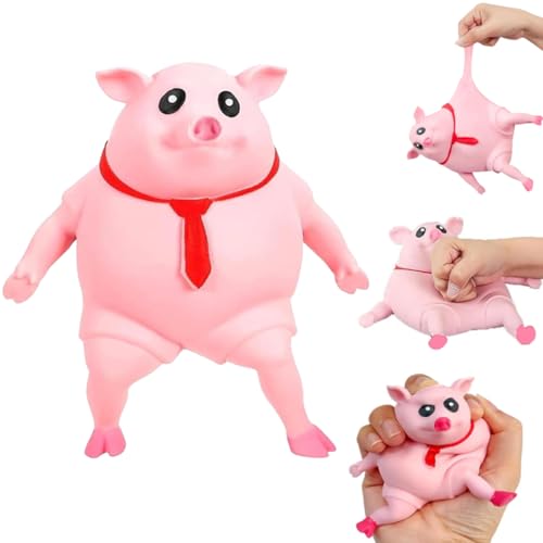 Antistress Schwein Quetschspielzeug für Erwachsene & Kinder Robustes Schweine Quetschspielzeug aus weichem TPR für Stressabbau Büro & Gaming (1 Stück)