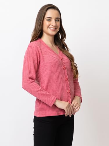 Image of Women's Warm Woolen Cardigan - Stylish Full Sleeve Knitwear for Winter, Cozy & Elegant Sweater