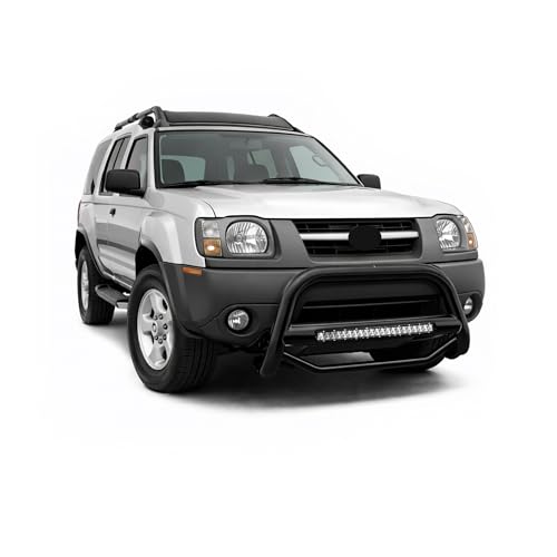 Image of Black Horse Off Road MAX Beacon Bull Bar No Skid Plate Black Compatible with 1998-2004 Nissan Frontier|2000-2004 Nissan Xterra-MAB-NIB1401B
