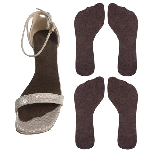 Image of 2 Pairs Pigskin Non-Slip High Heel Inserts, Ultra-Thin Adhesive Barefoot Sandal Inserts, New Lengthened 3 /4 Weight Shifting Insoles for Dress Shoes, Flats and Boots