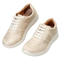 CLEIKS Freizeitschuhe Damen Bootsschuhe Damen Leicht Pflegeleicht für Outdoor Spaziergang Wandern (Beige, 39 EU, WCL260333-7)