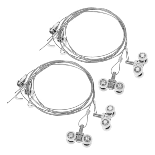 Image of Adjustable Wire Rope Hangers 2pcs Steel Picture Frame Hanging Hardware Photo