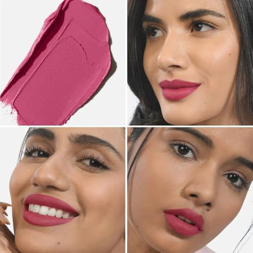 Image of Kiro Moist Matte Lipstick - Tulip Bloom (Fresh Pink), 4.2g | Super-Pigmented, Long-Lasting, Moisturizing, Non-Drying, Non-Feathering, Smudge Proof | Skin Care Infused with Natural Oils
