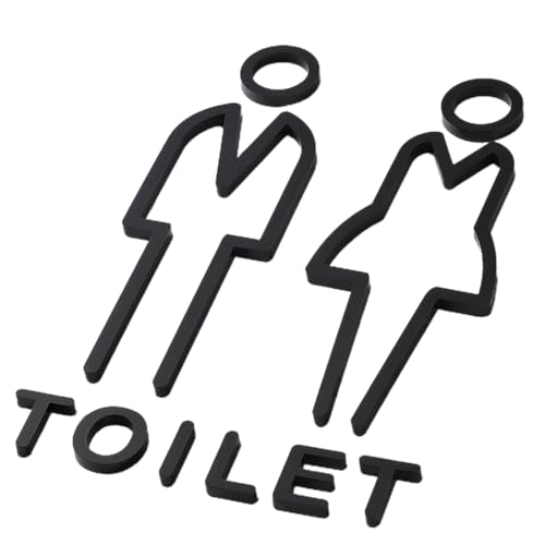 Pancarte,Stickers WC,Toilette pour Porte - Signe de Porte Salle de Bain - Panneau WC Adhesif Homme Femme - Stickers pour Toilette Porte de Restaurant Publique...