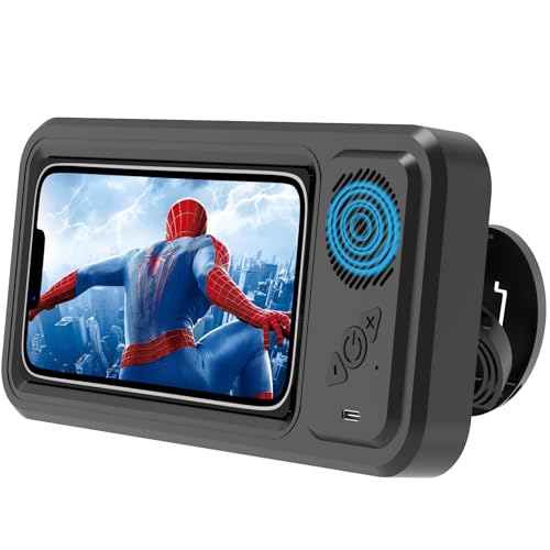 Wireless Bluetooth Speaker for Bathroom , Shower Phone Holder Speaker , Waterproof 360 Rotation Viewable Shower Phone Case Speakers for Bathroom Wall Mirro Compatible with iPhone, Galaxy(Black)