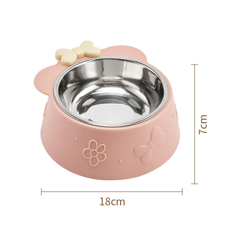FYCAN Colorful Cat Feeding Lightweight Plastic Dog Single Feeding Bowls, Durable Non-Slip Kitten Food and Water Bowls - Durable and Easy to Clean Pet Bowls Pet Cat Dog Small Animal_1 (Pink) 3