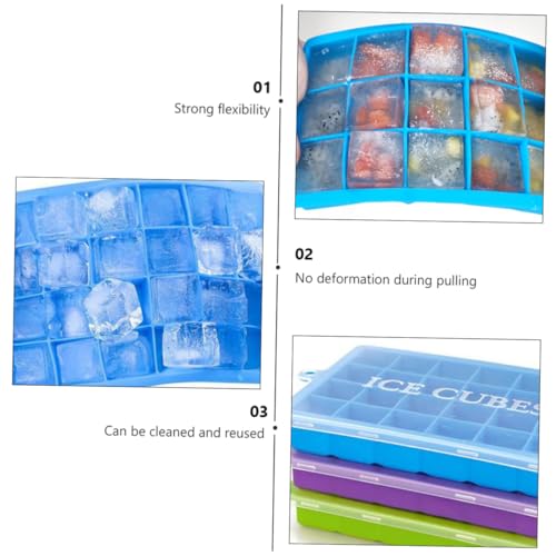 Molde de silicona para cubitos de hielo con tapa 3 pcs miniatura 2
