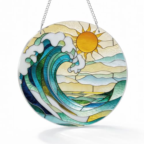 Ocean Wave Acrylic Suncatcher Window Hanging