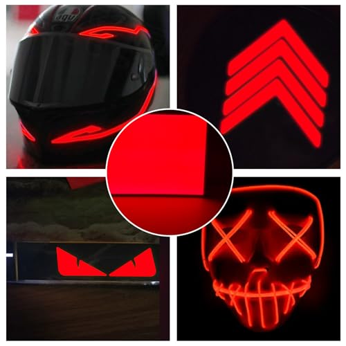 Image of El Panel Backlight 8.2 x 5.9 Inches Electroluminescent Sheet Light DIY Cuttable Backlight Paper Lamplamp Sheet Neon for Cosplay Party Decoration Luminous Piece (Red)
