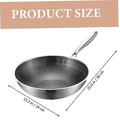 Wok de acero inoxidable 12 pulgadas con superficie antiadherente miniatura 2