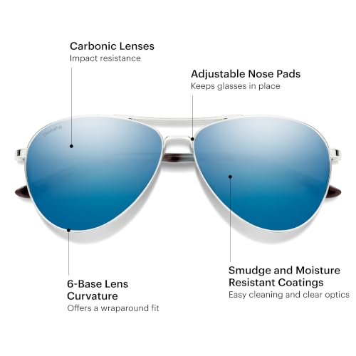 Image of SMITH Langley 2 Aviator Sunglasses - Medium Fit