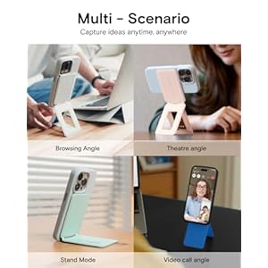 MOFT Phone Stand Magnetic Phone Tripod Stand Stain Resistant MOVAS Leather Angle Adjustment Strong Magnets Tripod for iPhone 1615141312 Included Metal Ring Misty Cove