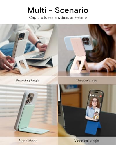 MOFT-Phone-Stand-Magnetic-Phone-Tripod-Stand-Stain-Resistant-MOVAS-Leather-Angle-Adjustment-Strong-Magnets-Tripod-for-iPhone-1615141312-Included-Metal-Ring-Misty-Cove MOFT Phone Stand Magnetic Phone Tripod Stand Stain Resistant MOVAS Leather Angle Adjustment Strong Magnets Tripod for iPhone 1615141312 Included Metal Ring Misty Cove