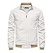 Qienjn Veste De Moto Hommes Sport Mode Décontractée Hommes Urbains Veste De Transition Printemps Et Automne Épaississement En Plein Air Entraînement De Course Veste Hommes C-White S