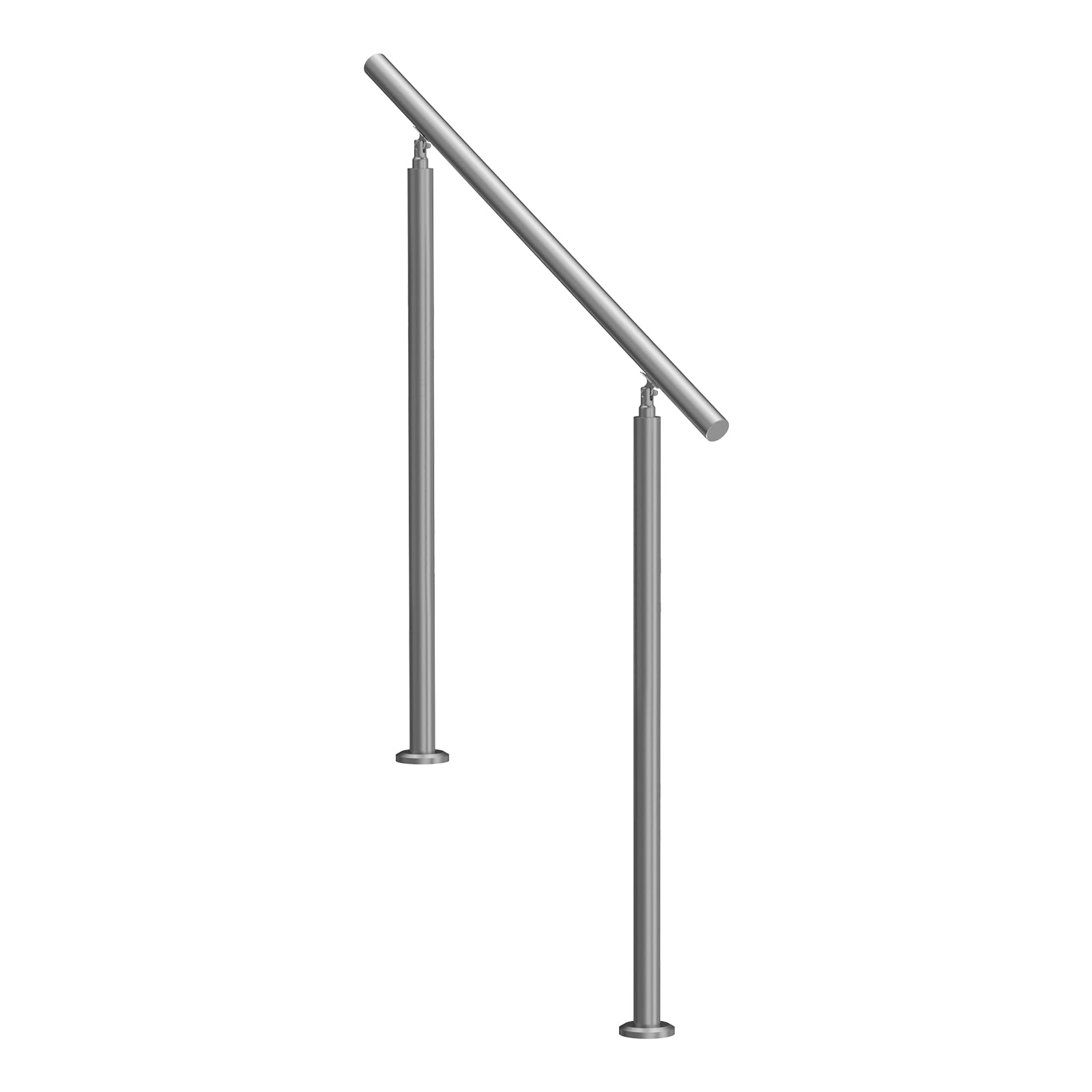 VEVOR Corrimano per Gradini Esterni, Kit Corrimano per Scale 100 cm Lunghezza, Ringhiere di Transizione in Acciaio Inox con Kit di Installazione, Corrimano Scale Doppia Colonna per Veranda e Terrazza