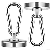 Grtard Magnethaken Extra Stark Schwarz 50 kg, 2er Set Magnetische Haken mit Neodym Magnet, Drehbarer Magnet Haken für Spind Organizer, Werkstatt & Camping