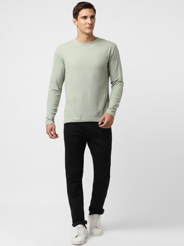 Image of UrbanMark Mens Regular Fit Round Neck Full Sleeves Solid T Shirt