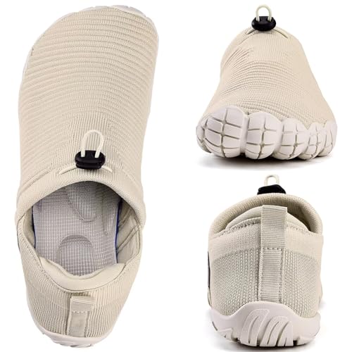 Image of WateLves Water Shoes Womens Mens - Comfortable Lightweight Striped Pattern Barefoot Shoes for Beach Swim Pool Yoga Boating Water Aerobics